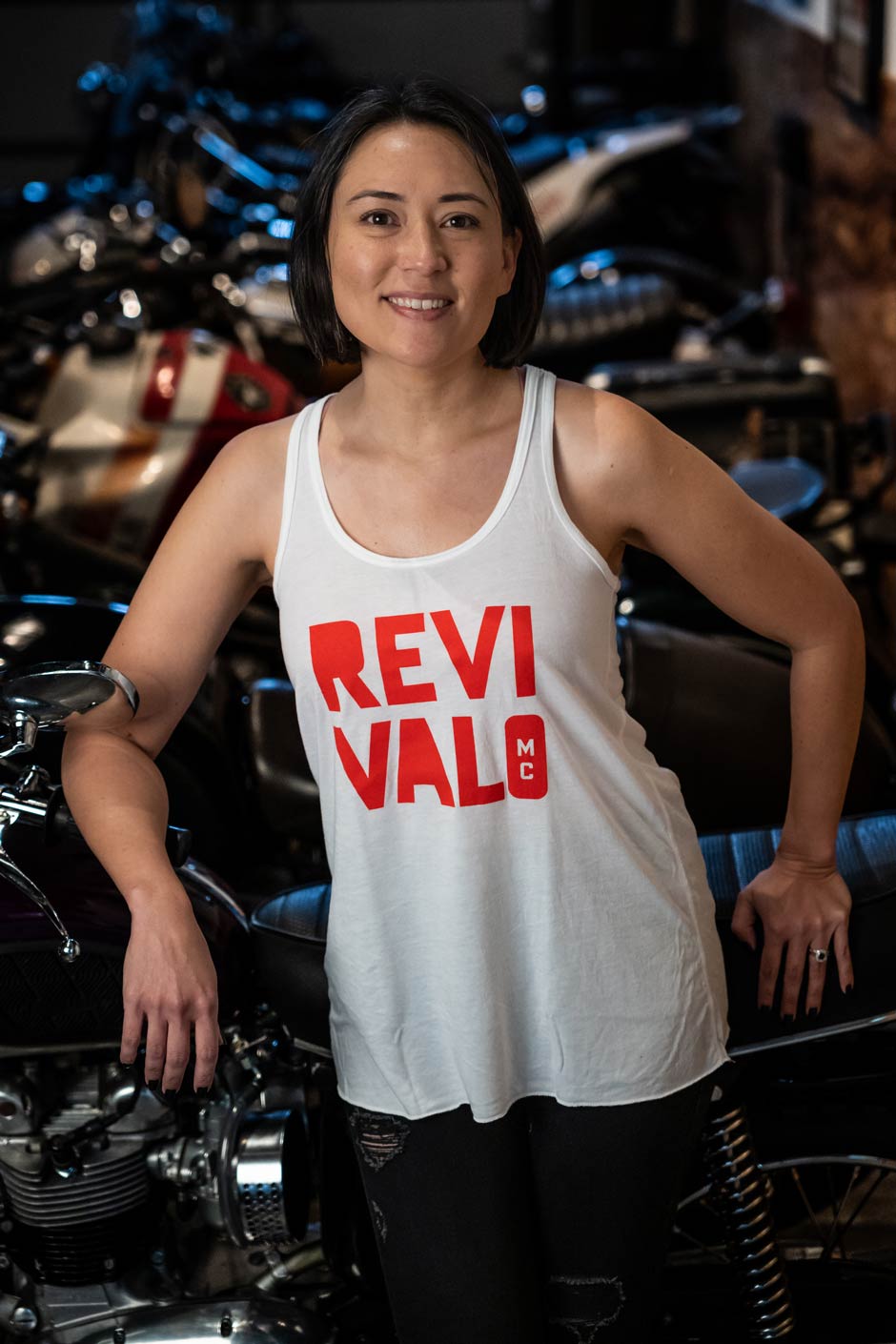 Revival MC Women's Tank - White | Revival Cycles