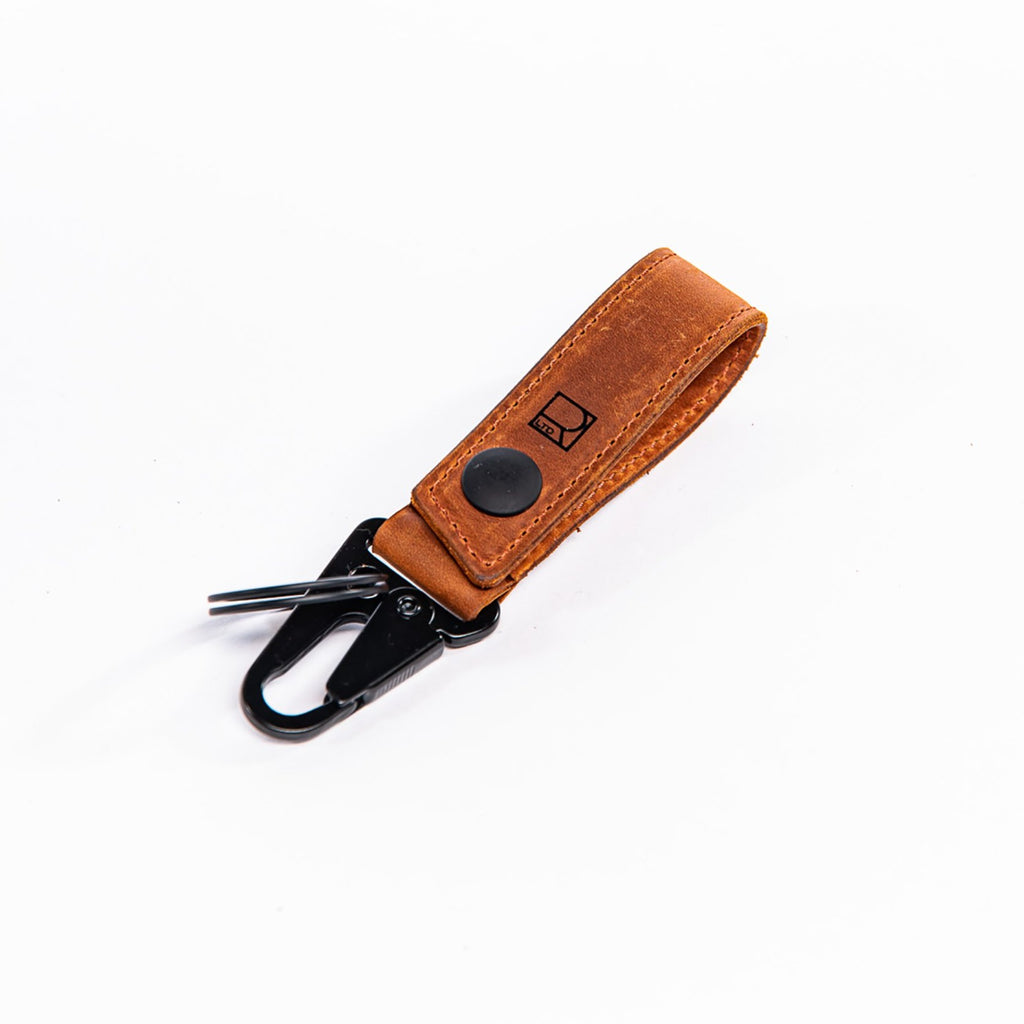 Ignition Clip Key Carry Tan Leather Keychain